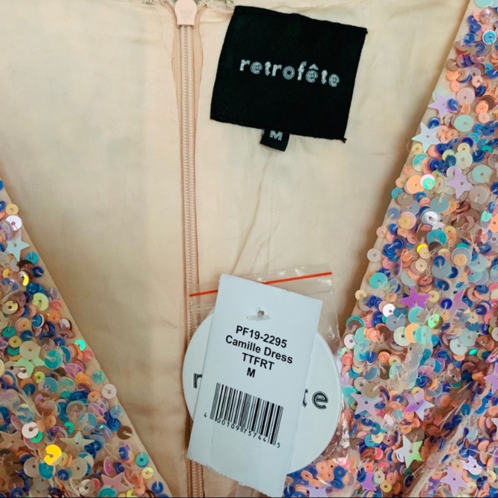 NWT Gorgeous Retrofete sequin gown